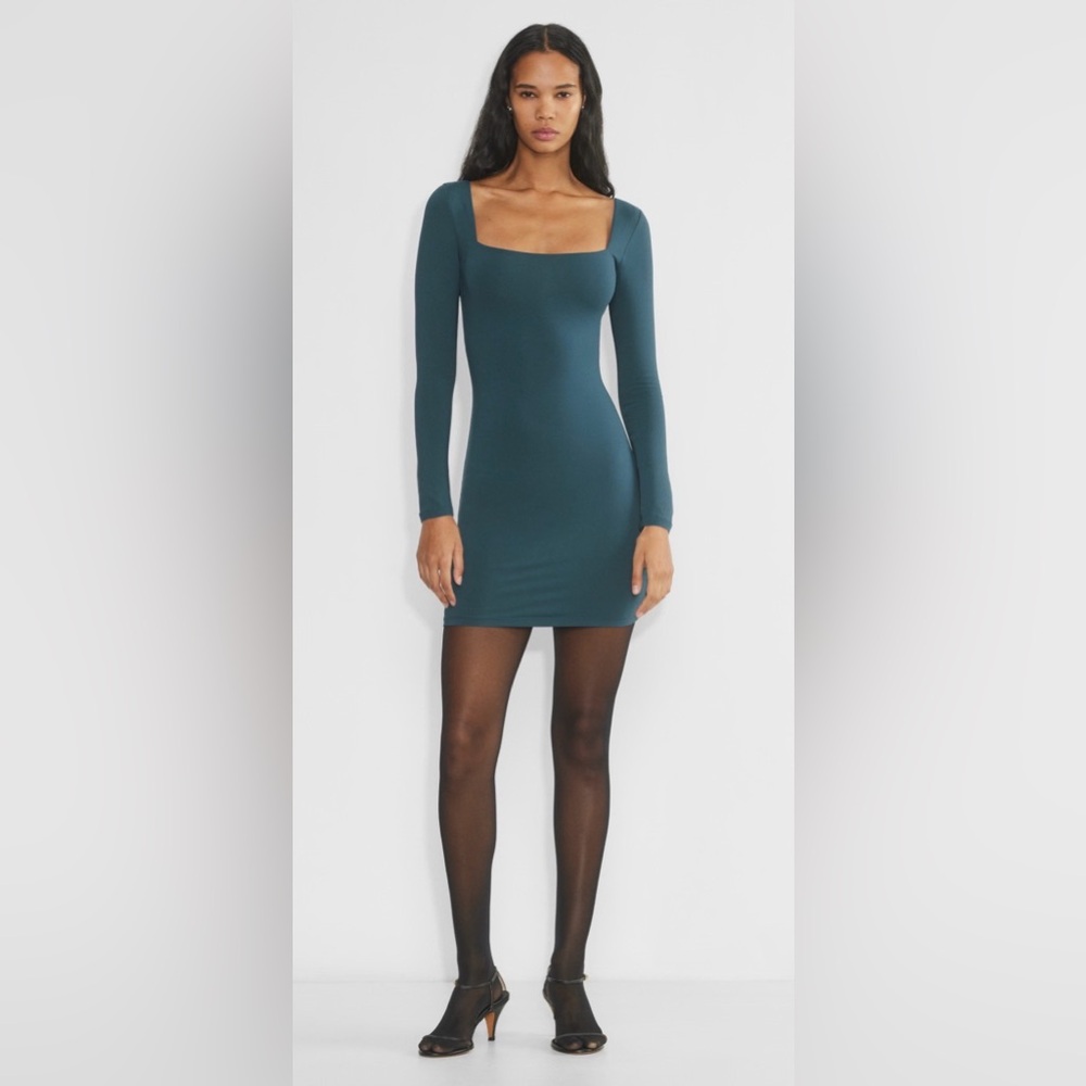 Aritzia-Contour Squareneck Longsleeve Mini Dress
